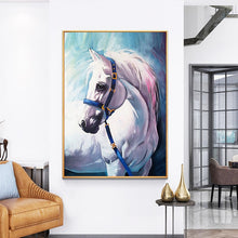 Load image into Gallery viewer, 100% Hand Painted White Horse Art Oil Painting On Canvas Wall Art Frameless Picture Decoration For Living Room Home Decor Gift
