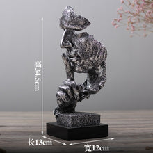 Load image into Gallery viewer, Nordic Silence Is Gold Statue Resin Abstract Sculpture Figurine Home Decoration Modern Art Office Desk Decoration Wedding Gifts