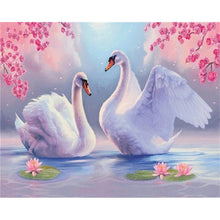 Load image into Gallery viewer, DIY 5D Diamond Painting Swan Animal Full Round Mosaic Cross Stitch Kit Diamond Embroidery Picture Rhinestone Wall Home Decor