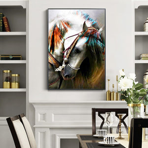 100% Hand Painted Abstract horse Art Oil Painting On Canvas Wall Art Frameless Picture Decoration For Live Room Home Decor Gift