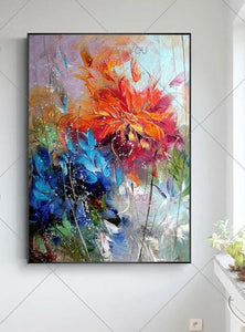 Abstract Wall Art Handpainted Oil Painting Beautiful Abstract Oil Paintings on Canvas Modern Art flower Pictures Home Decoration - SallyHomey Life's Beautiful