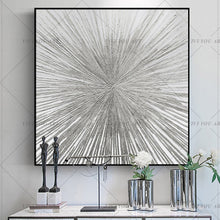 Load image into Gallery viewer, 100% Hand Painted High Quality Gray Line Silver Abstract Best Art Oil Painting Canvas Handmade Painted Home Decor Artwork