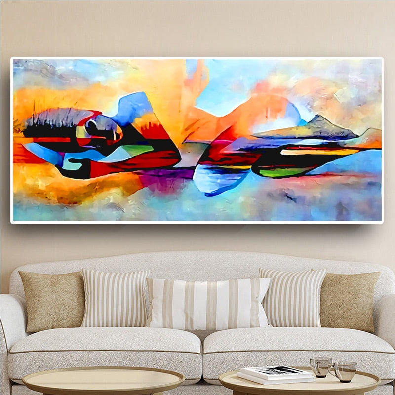 100% Hand Painted Abstract Scenery Oil Painting On Canvas Wall Art Frameless Picture Decoration For Live Room Home Decor Gift