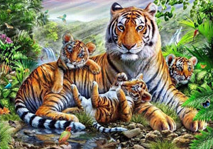 DIY Tiger 5D Diamond Painting Forest Tiger Diamond Embroidery Animal Cross Stitch Full Round Drill Home Decor Gift - SallyHomey Life's Beautiful