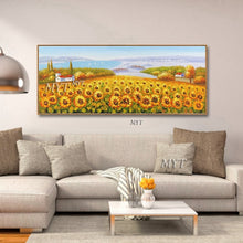 Load image into Gallery viewer, Giant Sunflower Fields Oil Painting On Canvas Lanscaple Pure Hand-painted Pictures Or Photography Pictures Wall Art Unframed - SallyHomey Life&#39;s Beautiful
