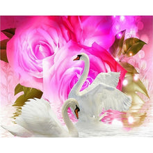 Load image into Gallery viewer, DIY 5D Diamond Painting Swan Animal Full Round Mosaic Cross Stitch Kit Diamond Embroidery Picture Rhinestone Wall Home Decor