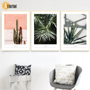 Tropical Flesh Keel Cactus Palm Leaf Wall Art Canvas Painting Nordic Posters And Prints Wall Pictures For Living Room Home Decor - SallyHomey Life's Beautiful
