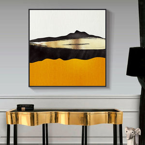 100% Hand Painted Abstract Golden Art Oil Painting On Canvas Wall Art Wall Adornment Pictures Painting For Live Room Home Decor