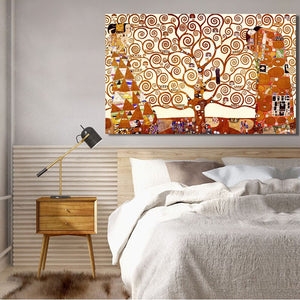 Classical Famous Painting Wall Art Posters and Prints on Canvas Painting The Tree of Life by Gustav Klimt for Living Room Decor - SallyHomey Life's Beautiful