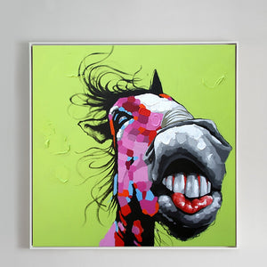 100% Hand Painted Funny Donkey Art Oil Painting On Canvas Wall Art Frameless Picture Decoration For Live Room Home Decor Gift