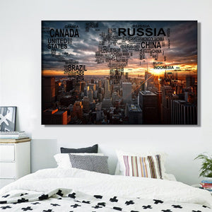 Modern Urban Landscape Posters and Prints Wall Art Canvas Painting Manhattan Landscape Decorative Pictures for Living Room Decor - SallyHomey Life's Beautiful