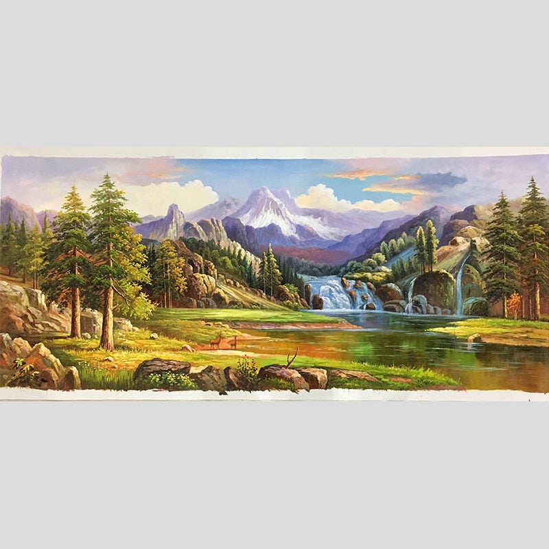 100% Hand Painted Mountains Scenery Art Oil Painting On Canvas Wall Art Frameless Picture Decoration For Live Room Home Decor