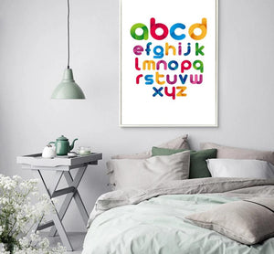 Geometric ABC Alphabet Art Canvas Poster Minimalist Print Modern Nursery Picture Home Children Room Decoration - SallyHomey Life's Beautiful