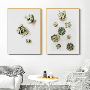 Succulents Plant Pink Flower Cactus Quote Wall Art Canvas Painting Nordic Posters And Prints Wall Pictures For Living Room Decor - SallyHomey Life's Beautiful