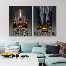 Load image into Gallery viewer, Modern Paintings City Landscape Prints on Canvas Paris and NewYork Night Scence Wall Art Poster for Living Room Home Decoration - SallyHomey Life&#39;s Beautiful