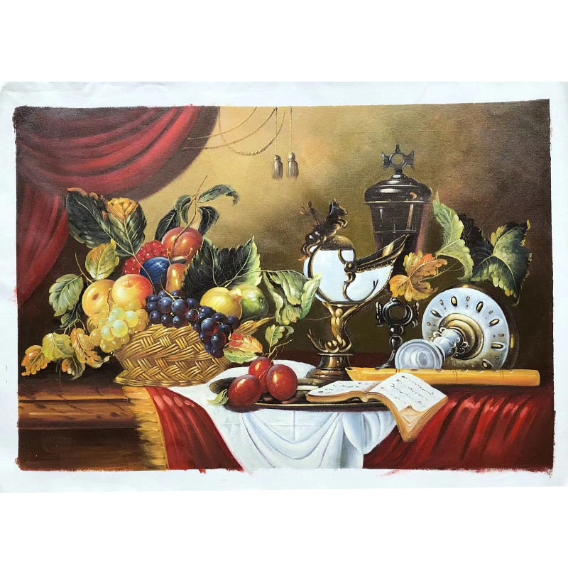100% Hand Painted Classical Fruit Oil Art Painting On Canvas Wall Art Frameless Picture Decoration For Live Room Home Decor Gift