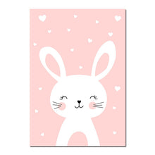 Load image into Gallery viewer, Kawaii Wall Art Canvas Nursery Poster Print Cartoon Cat Rabbit Painting Nordic Kids Decoration Picture Baby Living Room Decor - SallyHomey Life&#39;s Beautiful