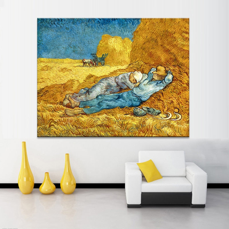 Famous Painting Decorative Posters and Prints Wall Art Canvas Painting Van Gogh's The Siesta Wall Pictures for Living Room Decor - SallyHomey Life's Beautiful