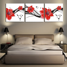 Load image into Gallery viewer, Modern Abstract Posters and Print Wall Art Canvas Painting 3Panel Red Flowers Wall Decoration Pictures for Living Room Frameless - SallyHomey Life&#39;s Beautiful