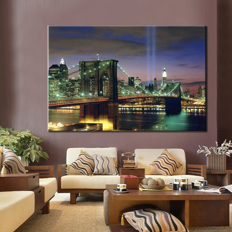 70x100cm, New York Brooklyn Bridge Canvas Prints Painting - SallyHomey Life's Beautiful