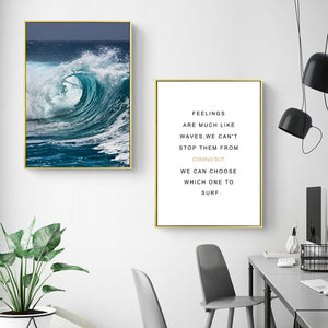 Modern Seascape Poster And Prints Wall Art Canvas Painting Wall Pictures For Living Room Nordic Home Decoration No Frame 50X70CM - SallyHomey Life's Beautiful