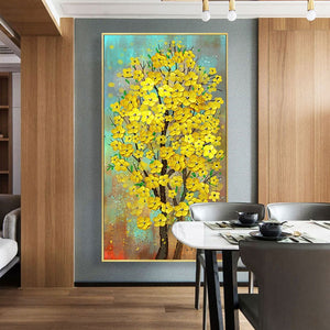 100% Hand Painted Abstract Flower Tree Art Painting On Canvas Wall Art Wall Adornment Pictures Painting For Live Room Home Decor