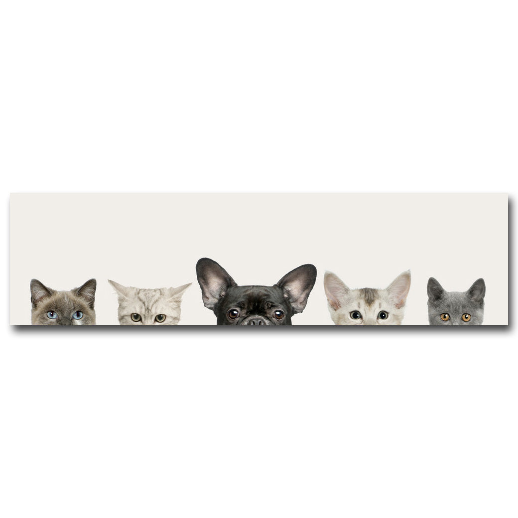 Kawaii Animals Cat Dog Poster Minimalist Art Canvas Painting Wall Picture Long Banner Print Modern Home Room Decoration 391 - SallyHomey Life's Beautiful