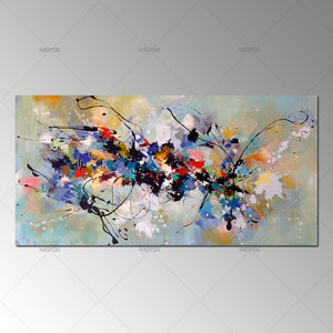 Best New Picture Painting Abstract Oil Paintings on Canvas 100%Handmade Colorful Canvas Art Modern Art for Home Wall Decor - SallyHomey Life's Beautiful