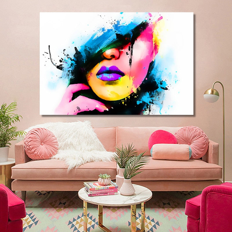 Modern Abstract Posters and Prints Wall Art Canvas Painting Watercolor Women Portrait Decorative Pictures for Living Room Decor - SallyHomey Life's Beautiful