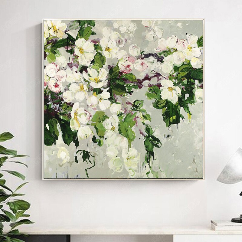 100% Hand Painted Abstract Flower Tree Oil Painting On Canvas Wall Art Wall Adornment Pictures Painting For Live Room Home Decor