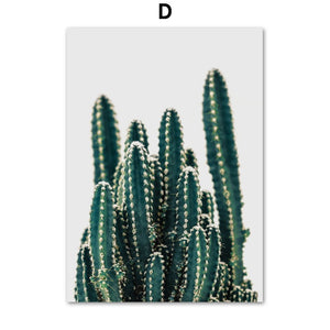 Cactus Succulents Leaves Nordic Poster Wall Art Canvas Painting Nordic Posters And Prints Wall Pictures For Living Room Decor - SallyHomey Life's Beautiful