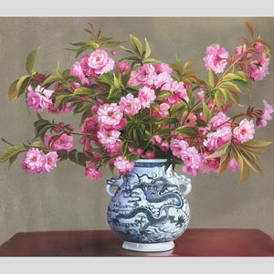 100% Hand Painted Flower Vases Bonsai Oil Painting On Canvas Wall Art Frameless Picture Decoration For Live Room Home Decor Gift