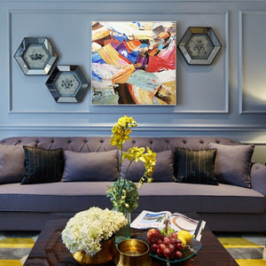 100% Hand Painted Abstract Modern Colorful Painting On Canvas Wall Art Wall Adornment Pictures Painting For Live Room Home Decor