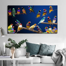 Load image into Gallery viewer, Artistic Tinted Bird on Branches Wood Landscape Oil Painting on Canvas Wall Art Poster Print Wall Pictures for Living Room Decor - SallyHomey Life&#39;s Beautiful