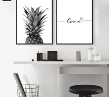 Load image into Gallery viewer, Pineapple Wall Art Canvas Posters Prints Nordic Love Quote Paintings Black White Wall Picture for Living Room - SallyHomey Life&#39;s Beautiful