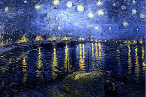 Famous Painting Posters and Prints Wall Art Canvas Painting Starry Night Over the Rhone by Van Gogh Home Decor For Living Room - SallyHomey Life's Beautiful