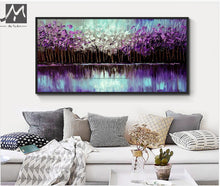 Load image into Gallery viewer, 100% handmade large canvas wall art Modern abstract art acrylic knife painting oil painting purple for living room wall - SallyHomey Life&#39;s Beautiful
