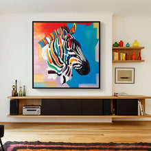 Load image into Gallery viewer, 100% Hand Painted Colorful Zebra Head Art Oil Painting On Canvas Wall Art Frameless Picture Decoration For Live Room Home Decor