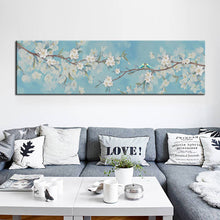 Load image into Gallery viewer, Modern White Flowers and Love Birds Posters and Prints on Canvas - SallyHomey Life&#39;s Beautiful