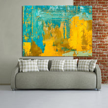 Load image into Gallery viewer, Modern Abstract Art Posters and Prints Wall Art Canvas Painting Glod Yellow and Green Abstract Pictures for Living Room Decor - SallyHomey Life&#39;s Beautiful