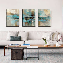 Load image into Gallery viewer, 3 piece oil paintings on canvas turquoise paintings decorative wall painting canvas pictures for living room modern abstract art - SallyHomey Life&#39;s Beautiful