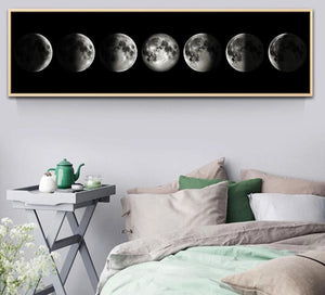 🔥 Eclipse of The Moon Canvas Poster Minimalist Art Painting Universe Wall Picture Long Banner Print Living Room Bedroom Decoration - SallyHomey Life's Beautiful