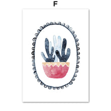 Load image into Gallery viewer, Cute Cactus Monster Leaves Plants Vintage Wall Art Canvas Painting Nordic Poster And Prints Wall Pictures For Living Room Decor - SallyHomey Life&#39;s Beautiful