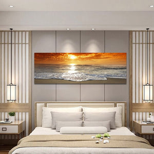 Modern Landscape Posters and Prints Wall Art Canvas Painting Sunrise Landscape at Sea Decorative Paintings for Living Room Decor - SallyHomey Life's Beautiful