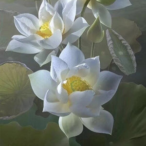 100% Hand painted Super Realistic Lotus Flowers High-Quality Art Oil Painting On Canvas Wall Art Wall Painting For Home Decor