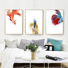 Load image into Gallery viewer, 100% Hand Painted Morden Golden Fishs Art Oil Painting On Canvas Wall Art Wall Adornment Pictures For Live Rooms Home Decoration
