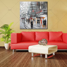 Load image into Gallery viewer, handpainted street building for chrismas gift handmade Canvas oil Painting - SallyHomey Life&#39;s Beautiful