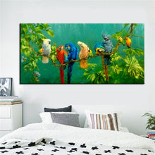Load image into Gallery viewer, Big Size Digital Printed Canvas Painting Colourful Parrots Print Poster For Living Room Wall Art Picture Home Decor Gift - SallyHomey Life&#39;s Beautiful