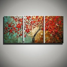 Load image into Gallery viewer, Hand painted canvas painting oil acrylic painting modern abstract art red life tree palette knife painting for living room - SallyHomey Life&#39;s Beautiful