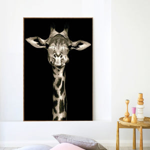 Animal Painting Posters and Print on Canvas Wall Art Oil Painting for Living Room Home Decoration Cute Giraffe Pictures No Frame - SallyHomey Life's Beautiful
